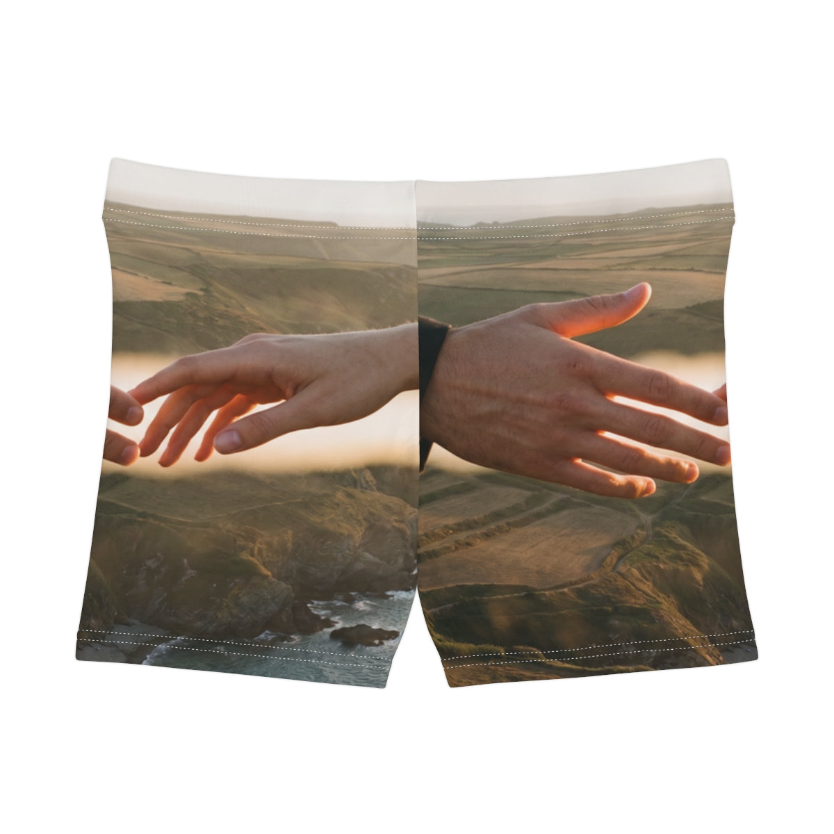 Women's Shorts - The Infinite Touch | Ethereal Coastal Art |...
