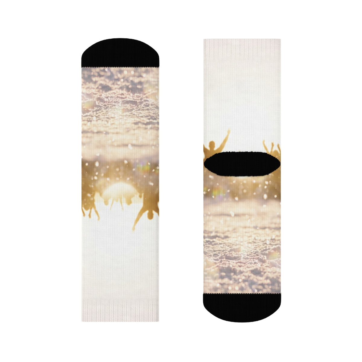 Crew Socks with Golden Hour Crowd Art