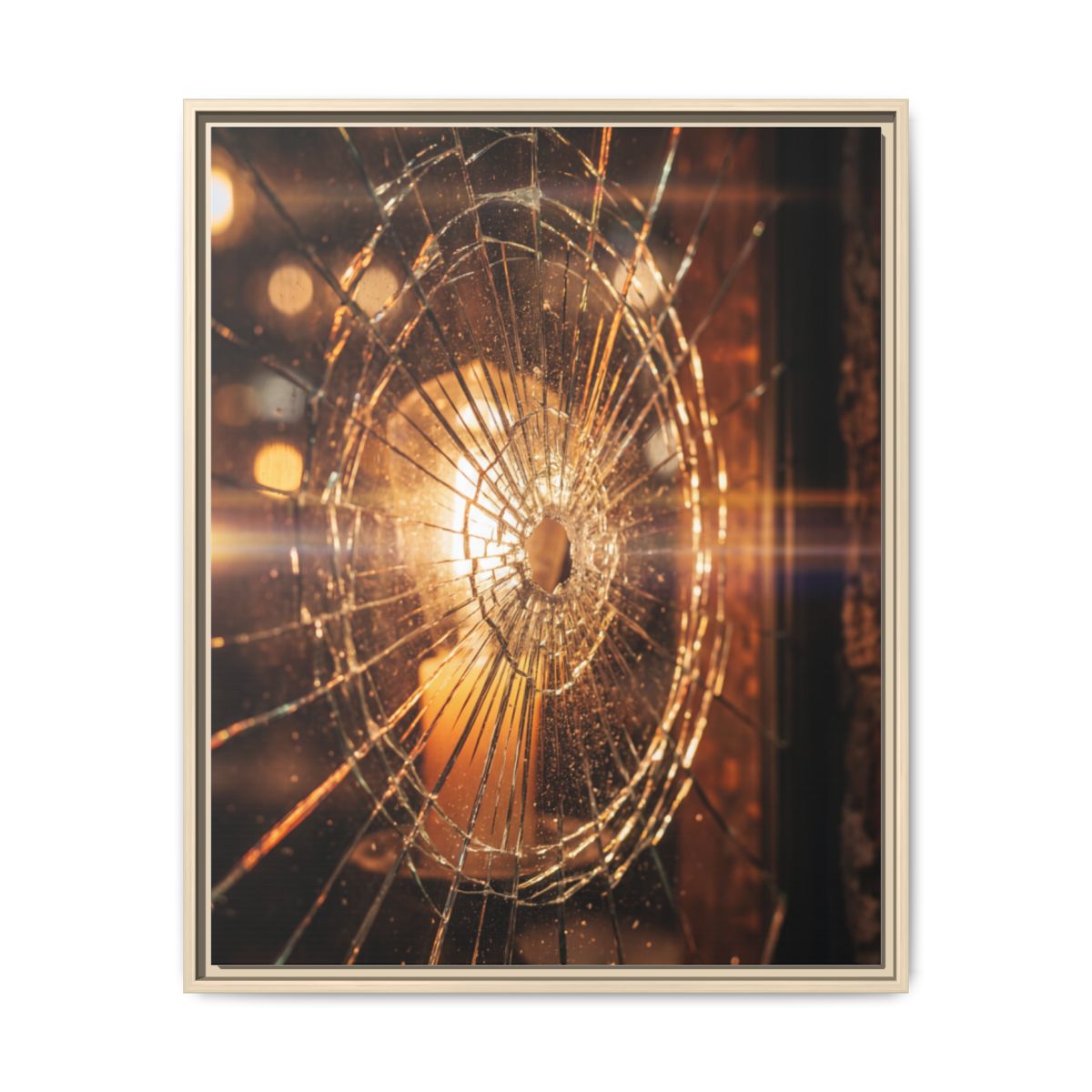 Framed Matte Canvas - Shattered Glass — Natural / 1.25"