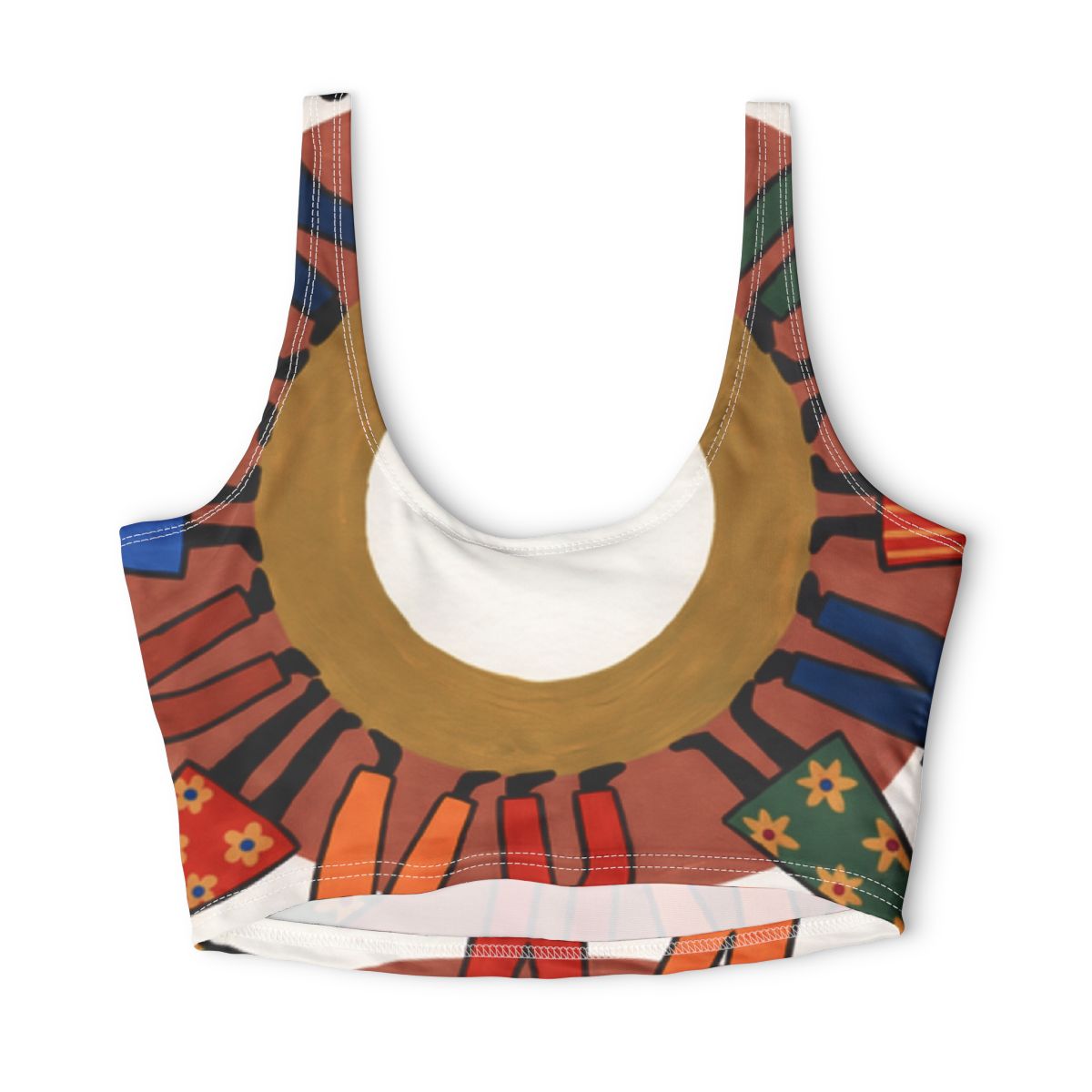 Sports Bra - Unity Mandala Folk Art | Echovira Gallery