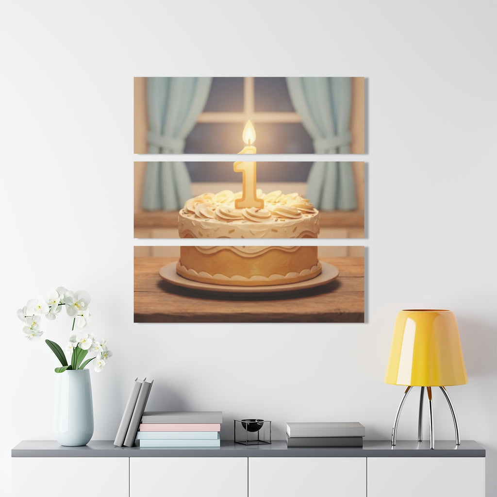 Acrylic Prints Triptych - Sweet Birthday Cake — Landscape |...