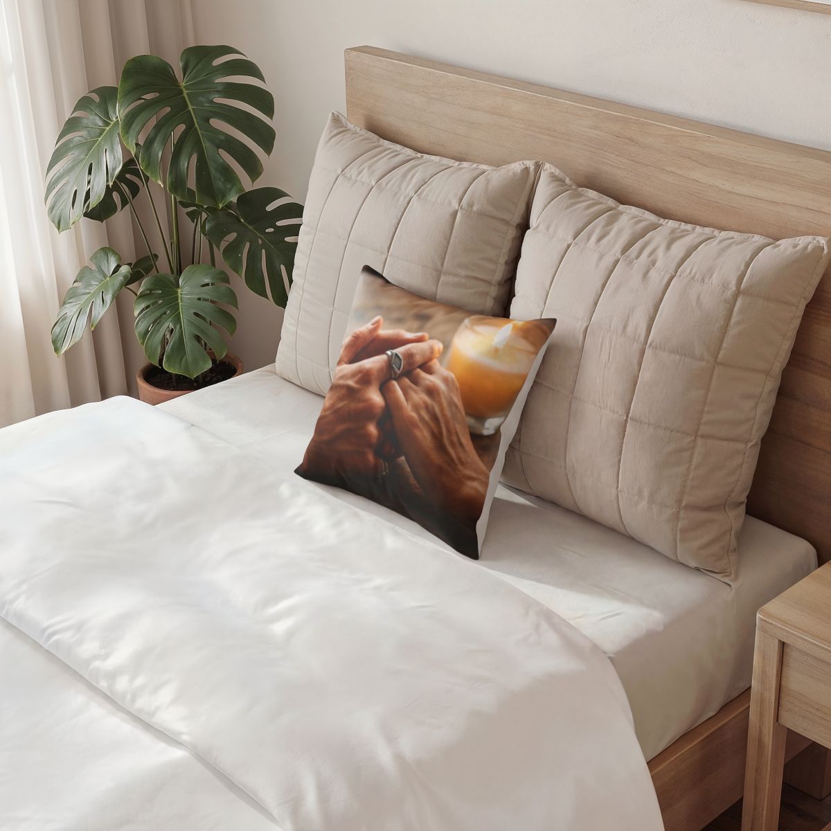 Poly Velvet Pillow - Candlelit Opulence | Echovira Gallery