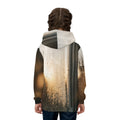 Kids Hoodie with Misty Silhouette Art