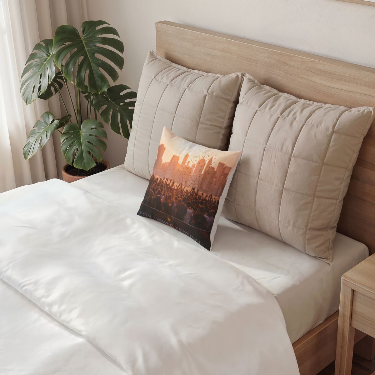 Poly Velvet Pillow - City Lights Festival | Echovira Gallery