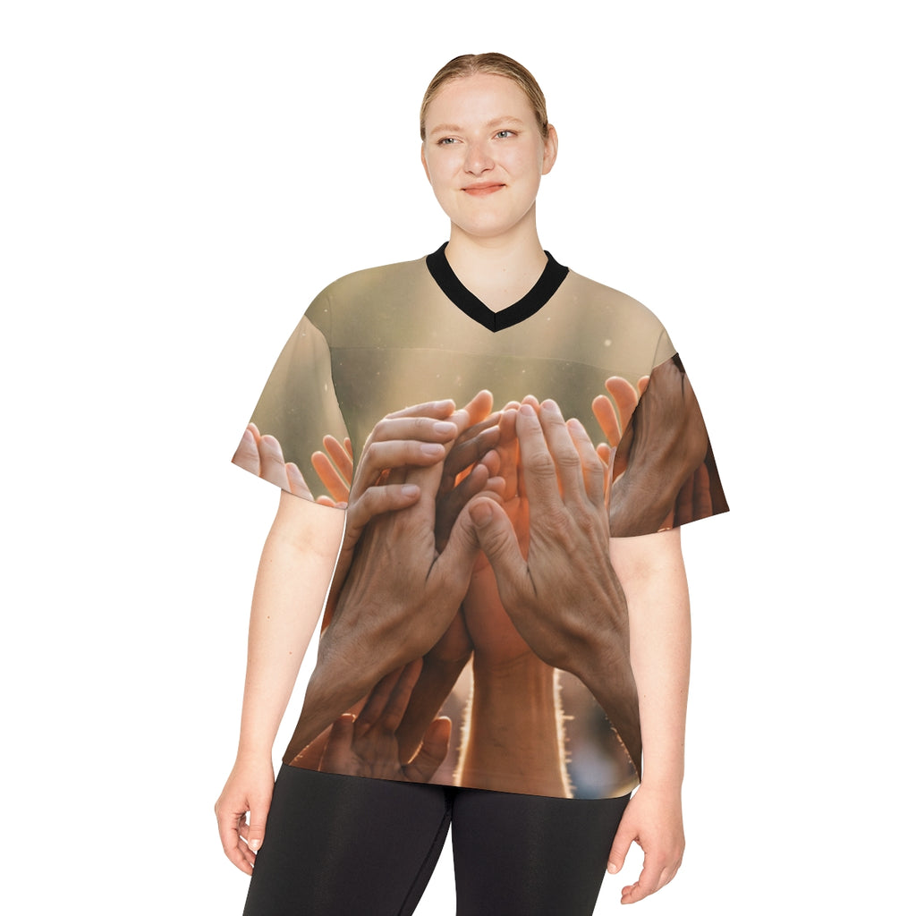 Unisex Football Jersey - Golden Rays of Unity Wall Art |...