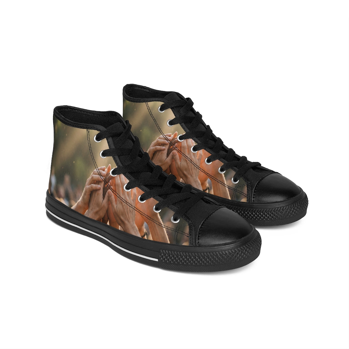 Women's Classic Sneakers - Golden Rays of Unity Wall Art |...