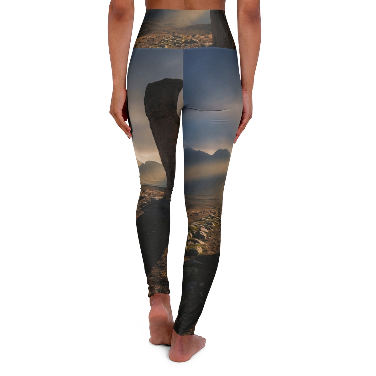 High Waisted Yoga Leggings - Mystic Monolith Ancient Persian...