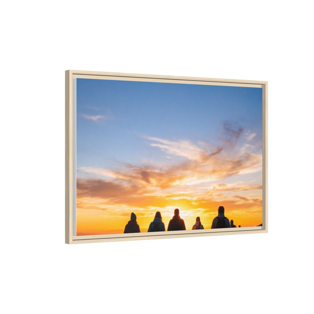 Framed Canvas - Sunset Silhouette