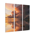 Acrylic Prints Triptych - Sunset Reflection — Portrait |...
