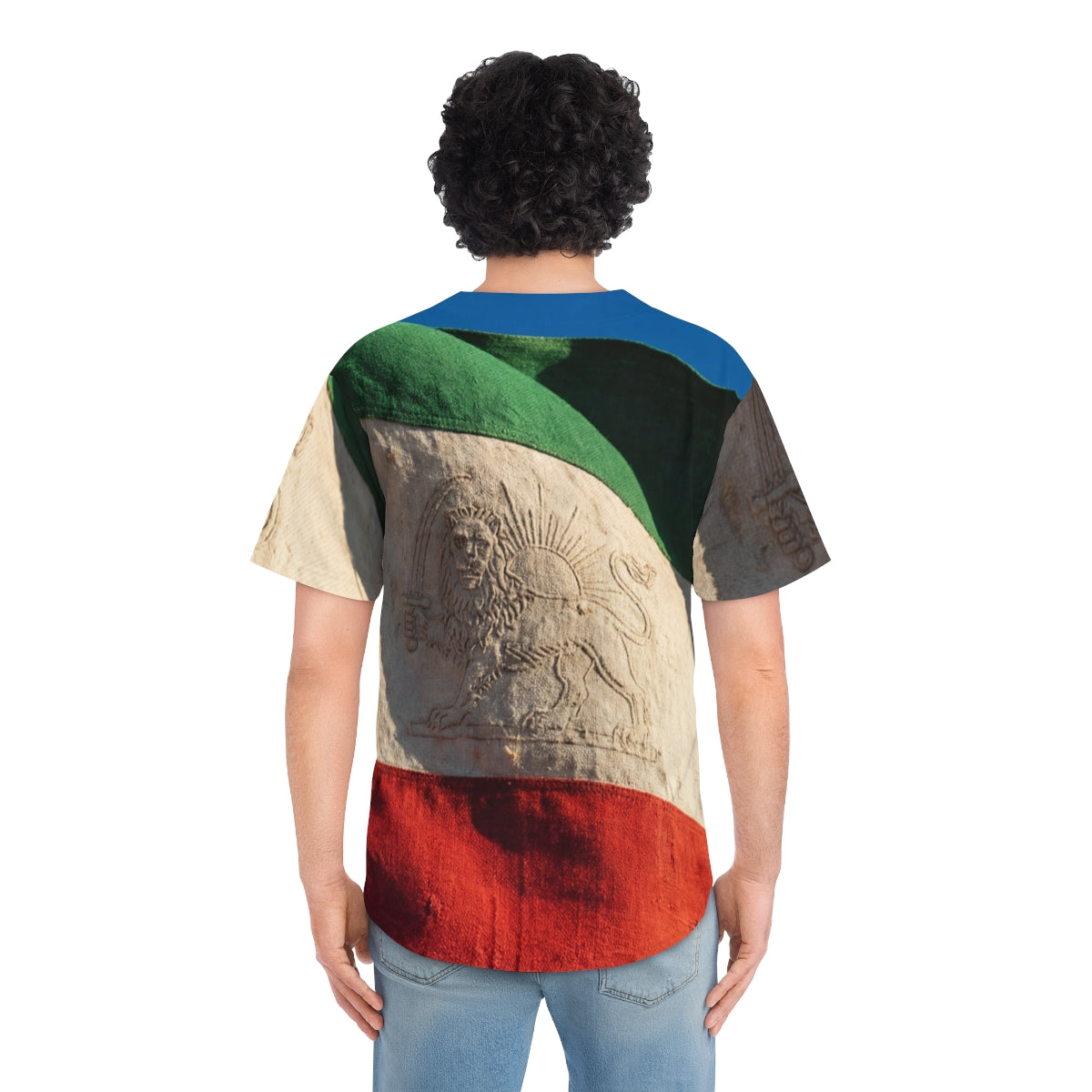 Men's Baseball Jersey - Vintage Persian Lion and Sun Flag......