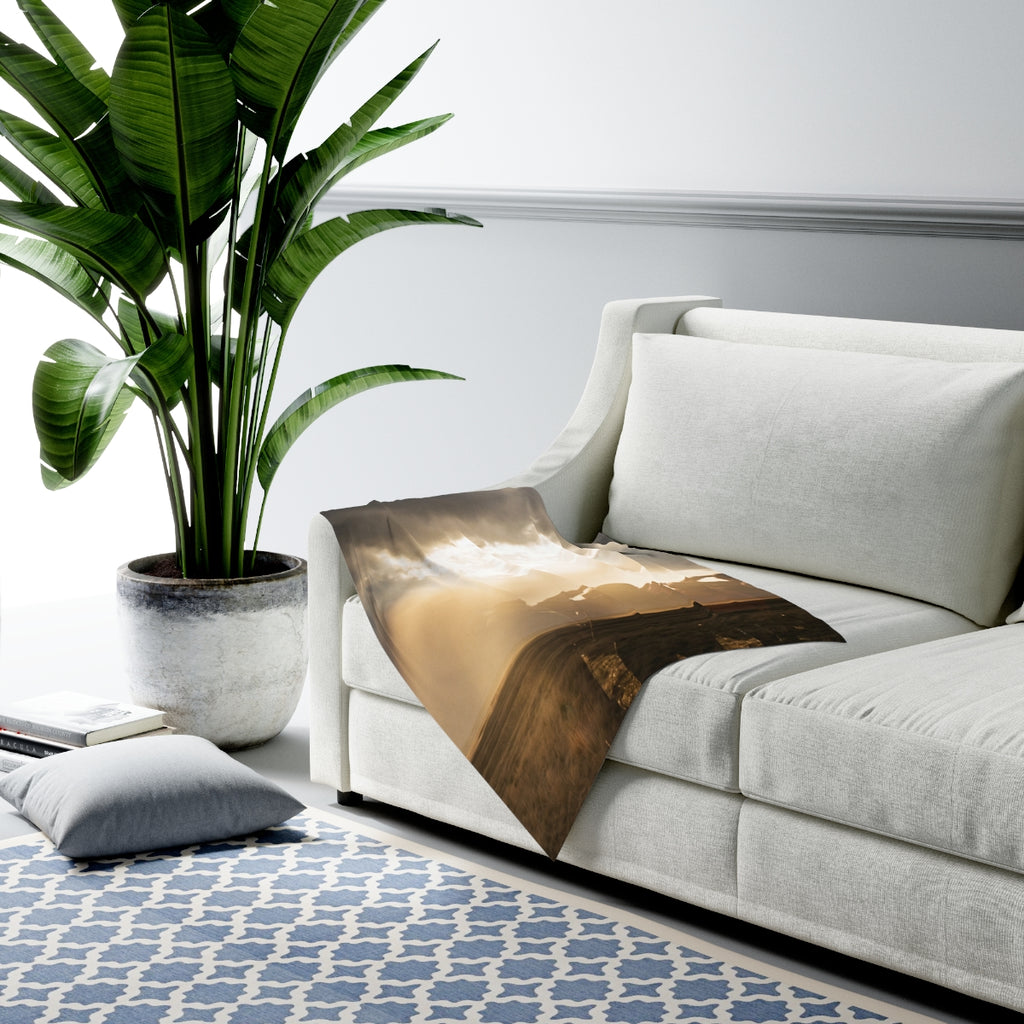 Baby Swaddle Blanket with Golden Landscape Art