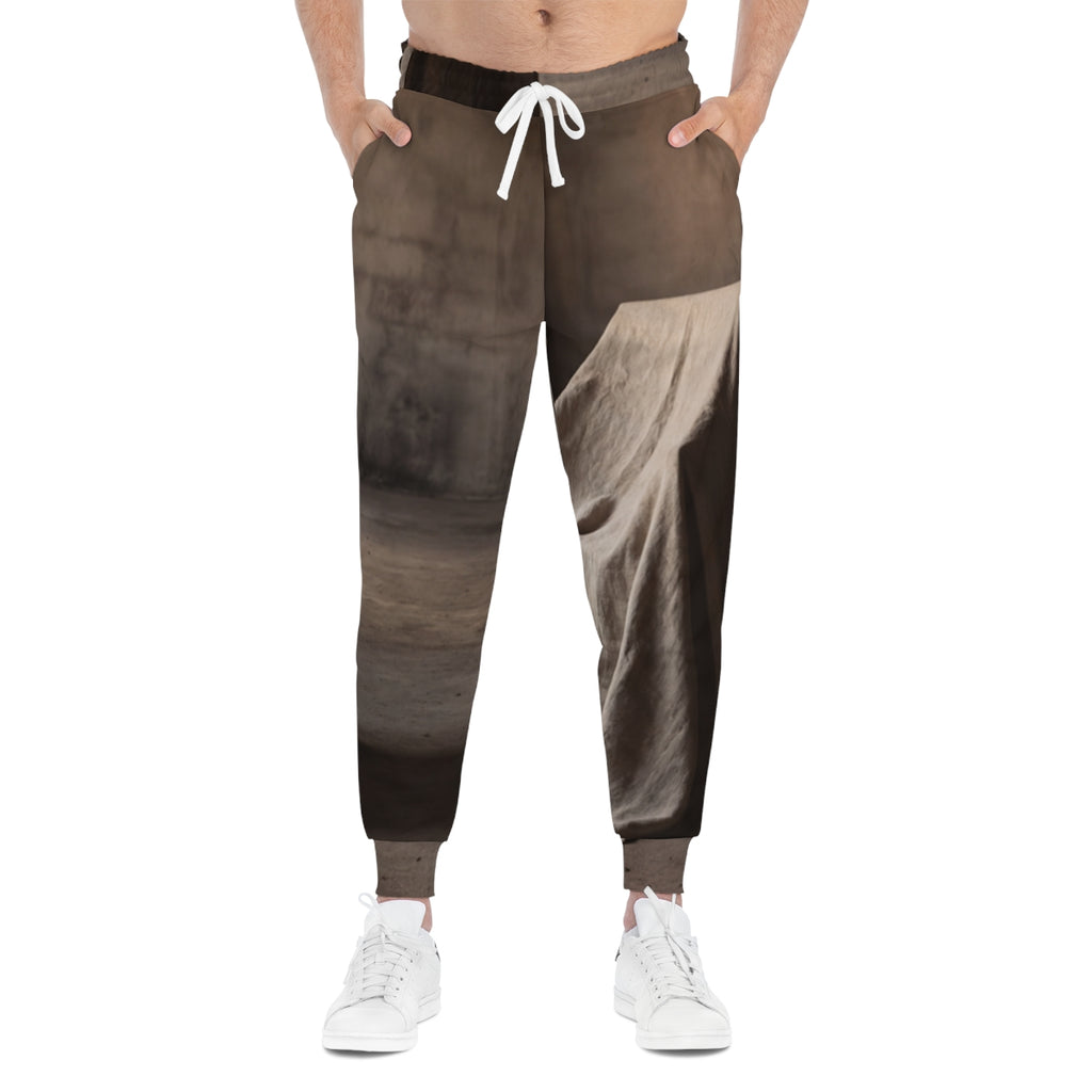 Men's Athletic Joggers - Silent Chamber Shadowed Chair Art...