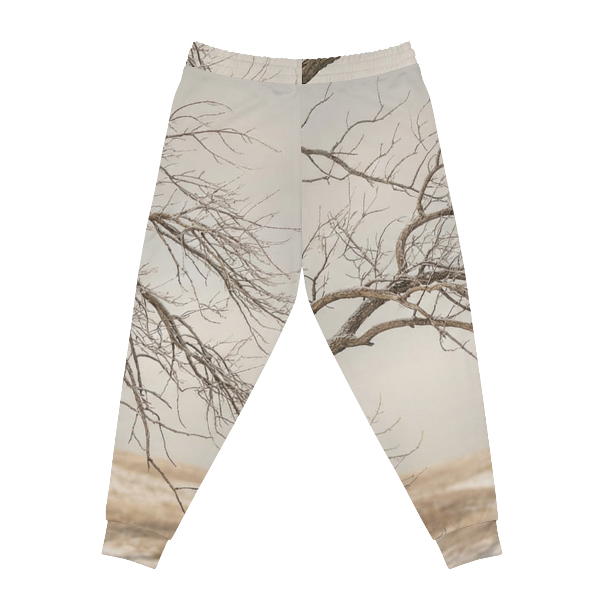 Men's Athletic Joggers - Silent Branches Winter Landscape......