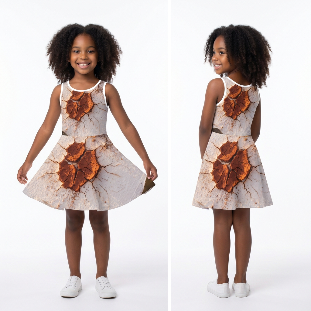 Girls' Terracotta Abstract Sundress