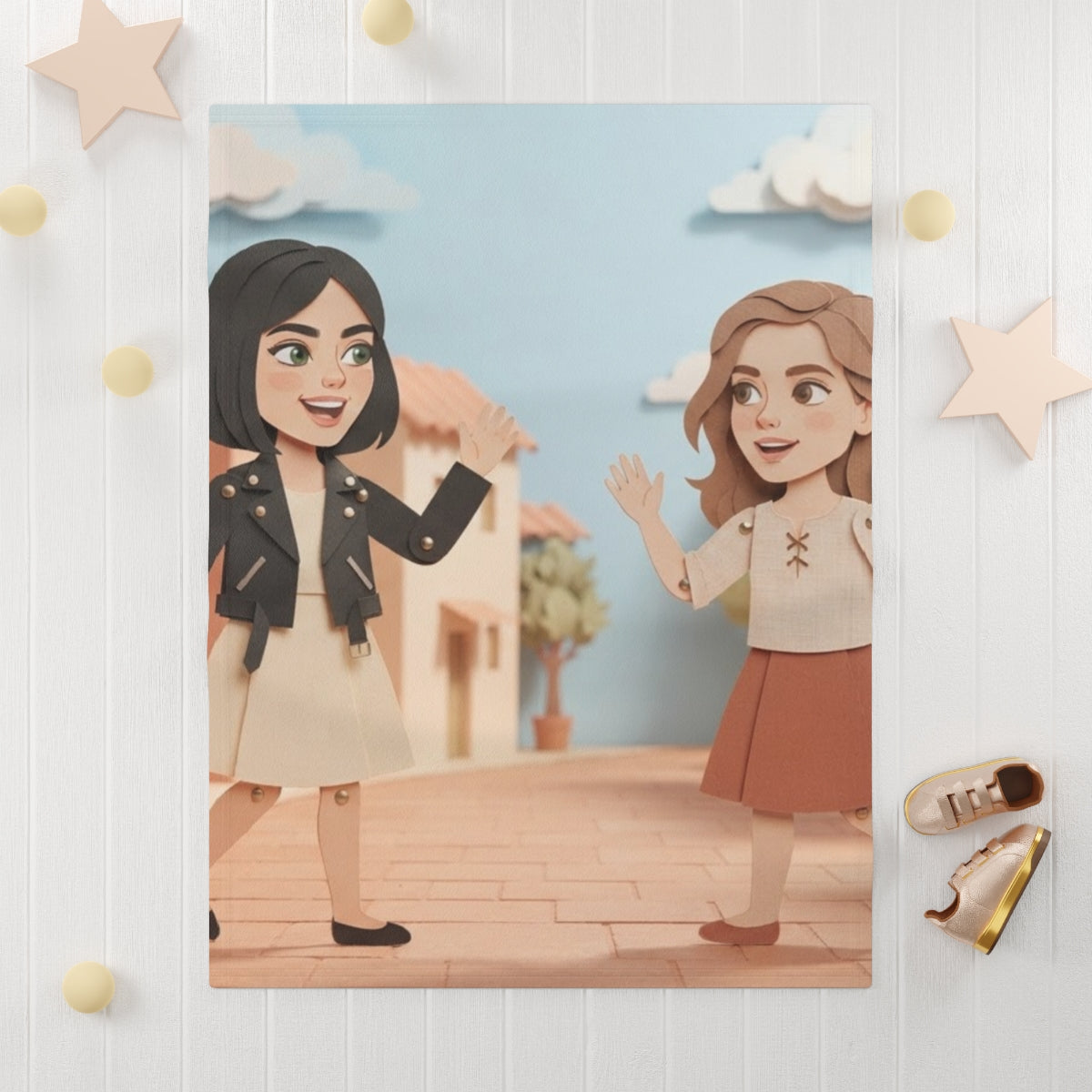 Fleece Baby Blanket - Village Paper Friends | Echovira...