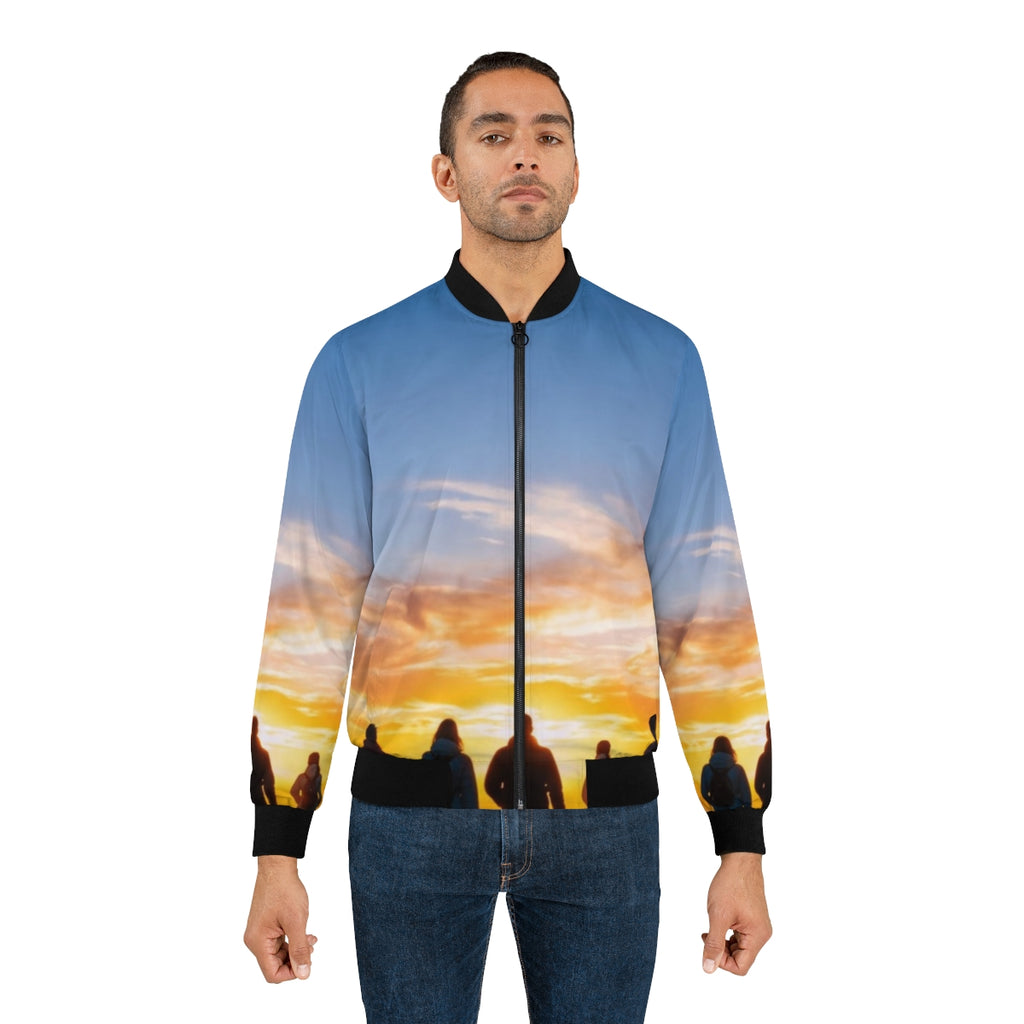 Men's Bomber Jacket - Sunset Trail | Echovira Gallery
