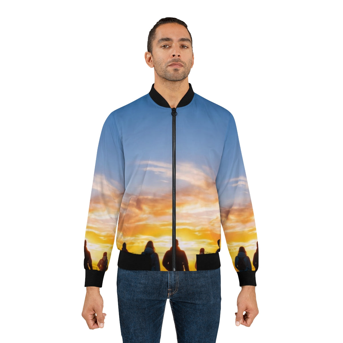 Men's Bomber Jacket - Sunset Trail | Echovira Gallery