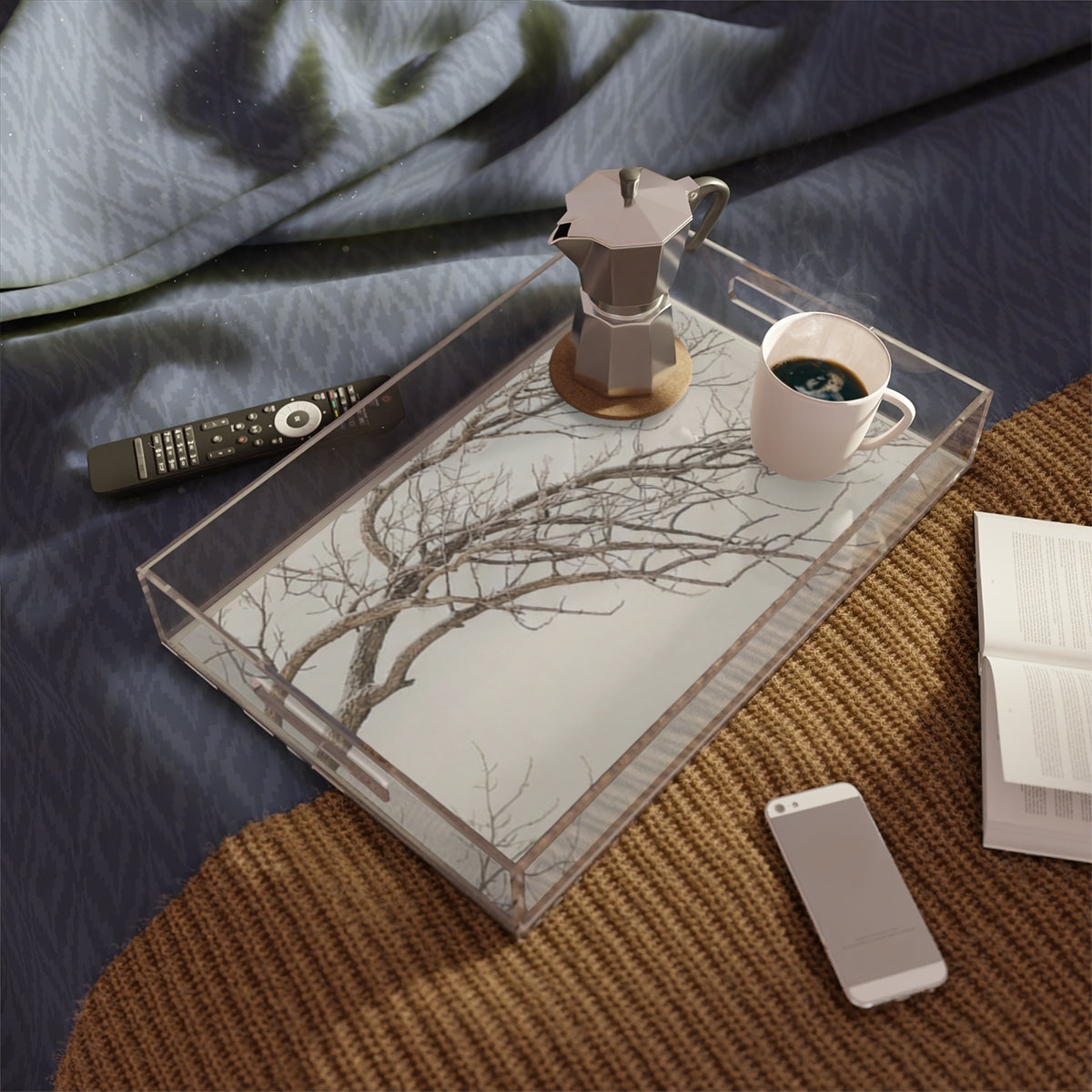 Acrylic Serving Tray - Quiet Winter