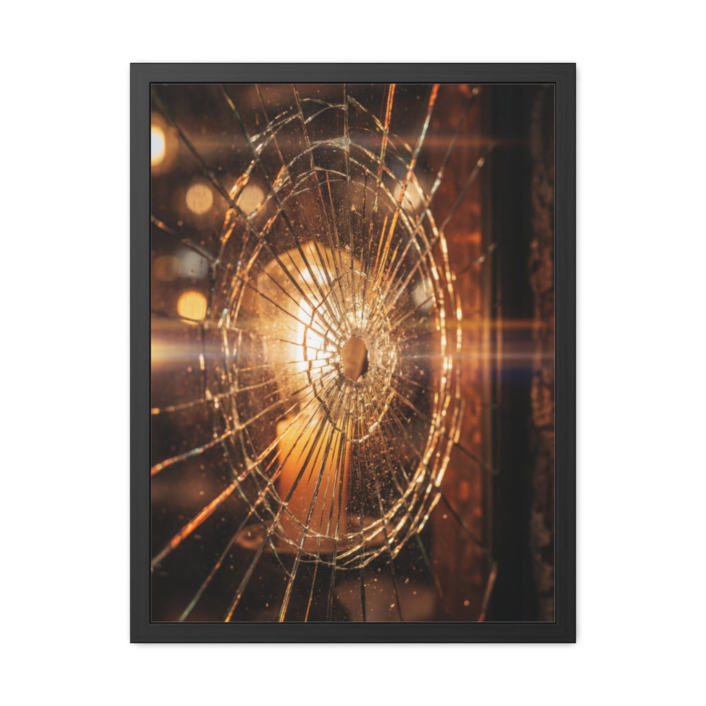 Framed Poster - Moody Fractured Glass — Portrait