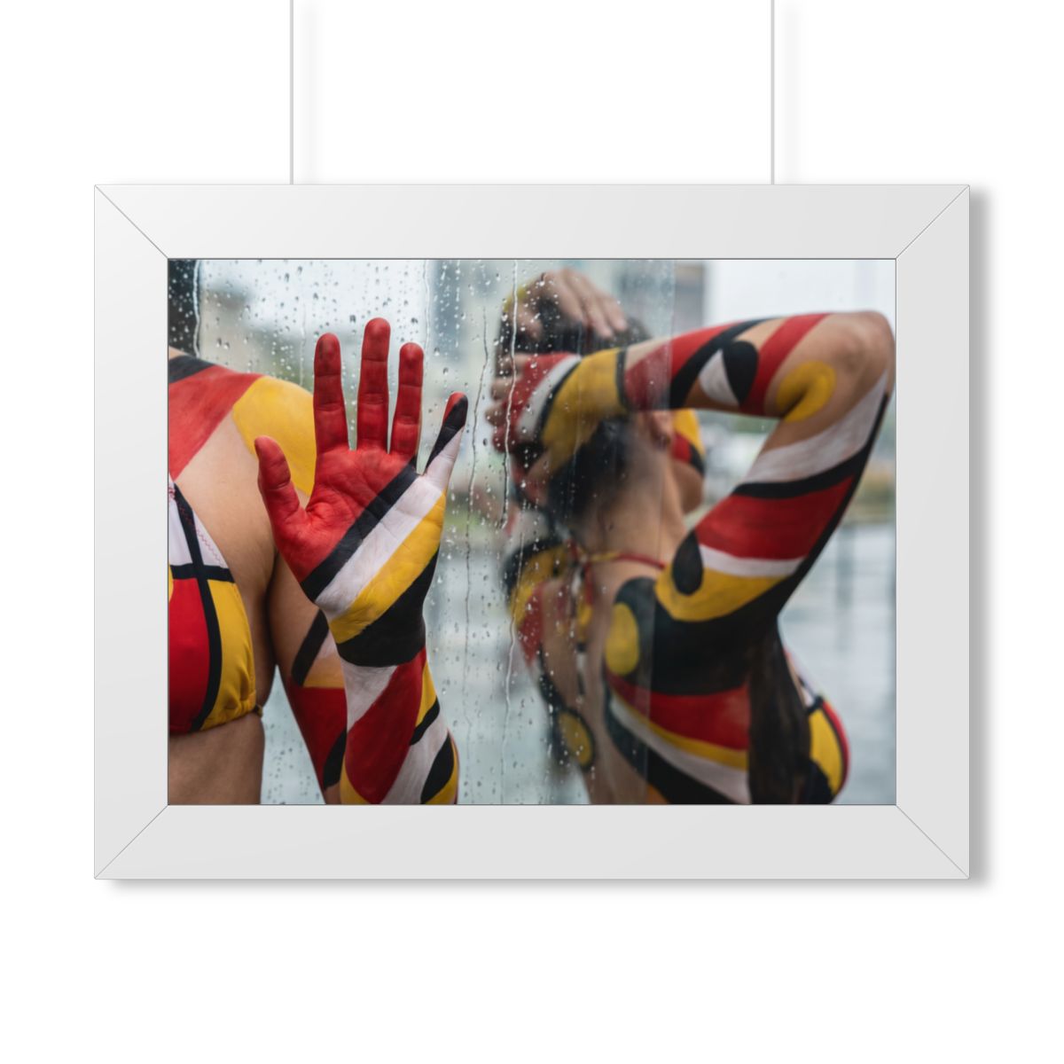 Framed Horizontal Poster - Urban Prism Abstract Body Paint...