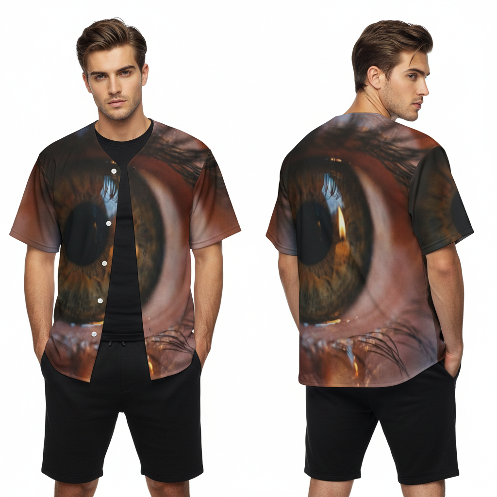 Men's Baseball Jersey - Amber Iris Reflection Fine Art Print...