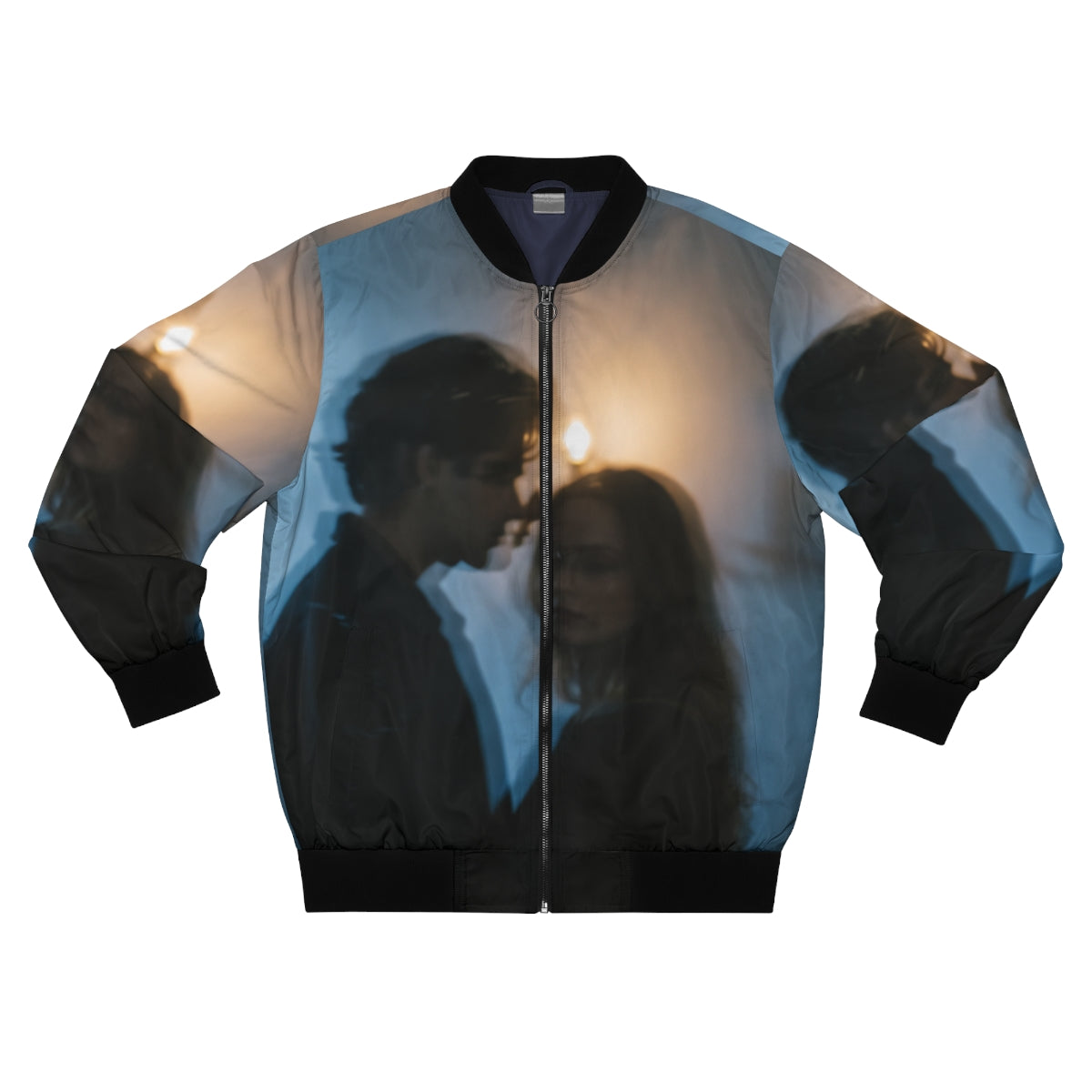 Men's Bomber Jacket - Midnight Shadow - Cinematic Streetwear...