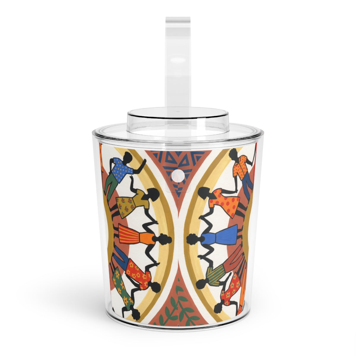 Ice Bucket with Tongs - Unity Mandala Folk Art | Echovira...
