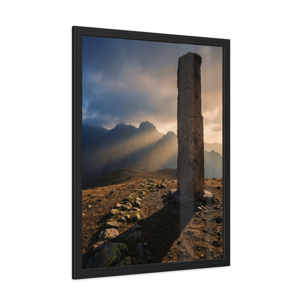 Framed Poster - Ancient Lion & Sun