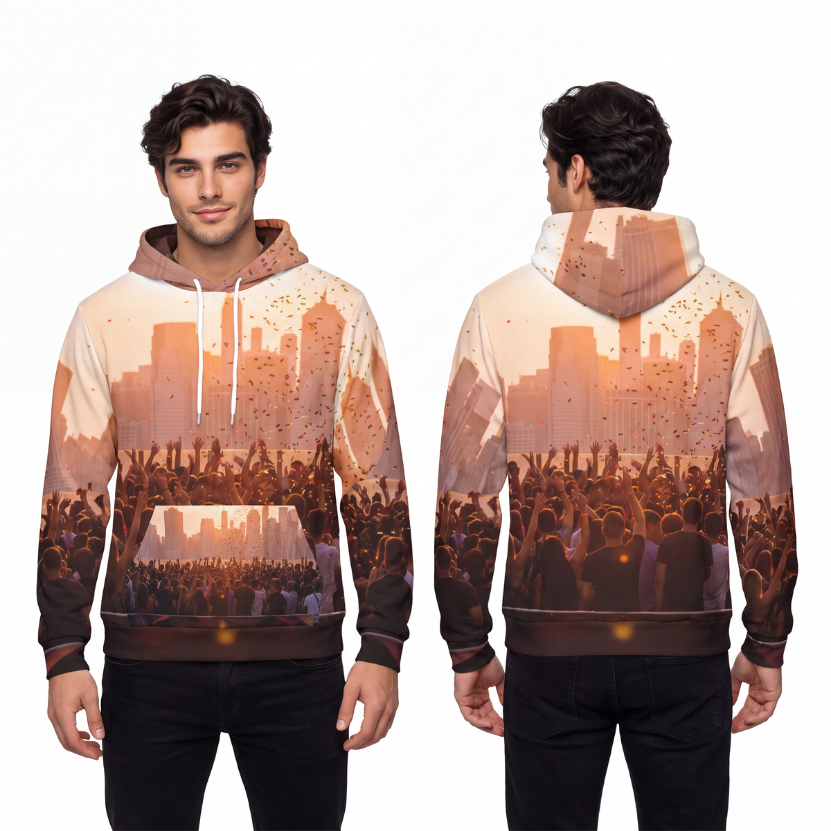 Men's Fashion Hoodie - City Lights Festival | Echovira...
