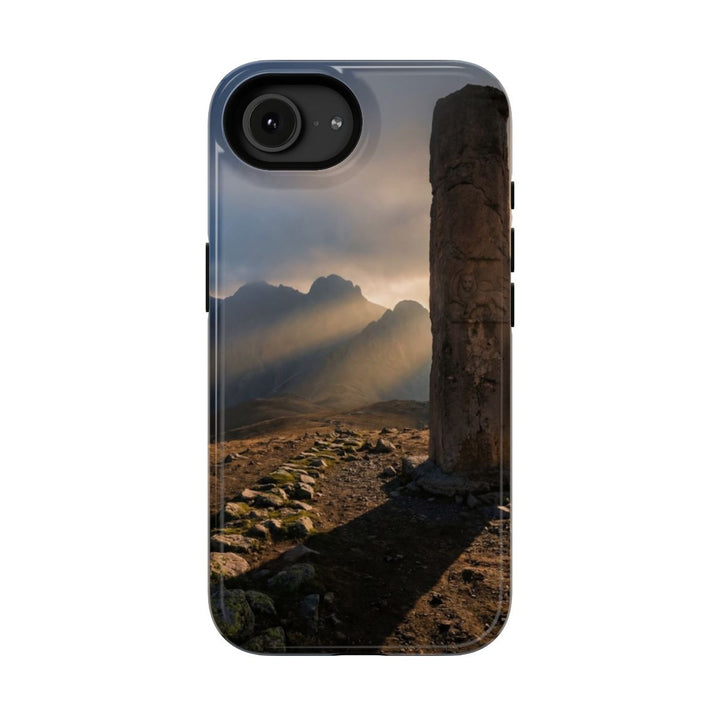 Impact-Resistant Apple iPhone Cases - Ancient Pillar Mountain Sunbeams | iPhone 17 Pro Max, 17 Pro, 17 Air & More