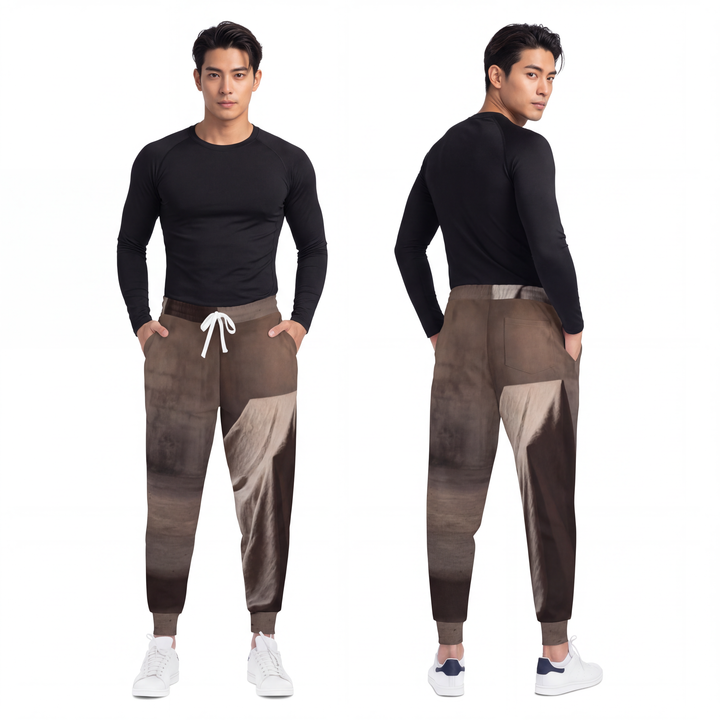 Men's Athletic Joggers - Silent Chamber Shadowed Chair Art Print