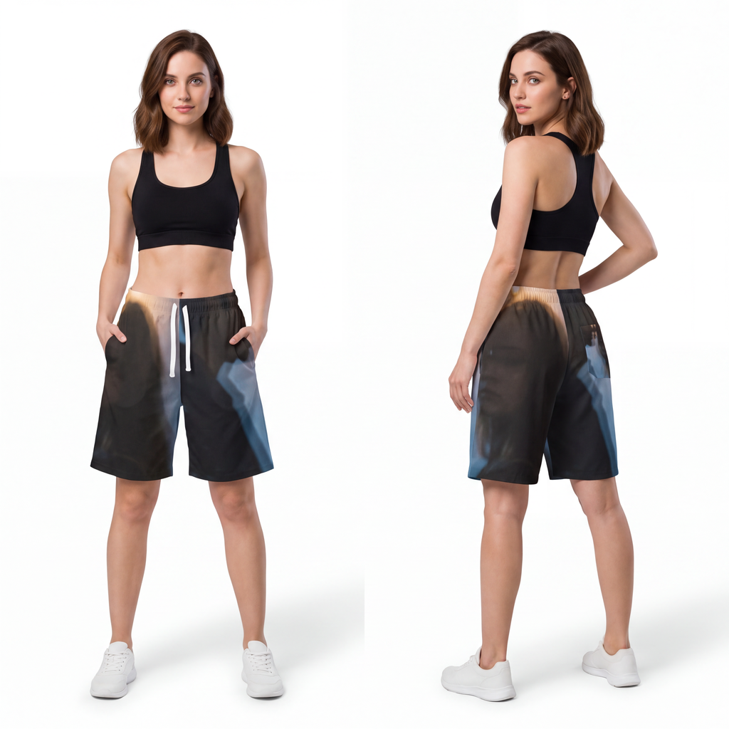 Midnight Reflections Long Shorts - Moody Gym Shorts |...