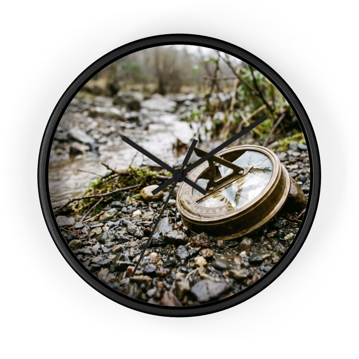 Wall Clock - Forest Stream Sundial Time | Echovira Gallery