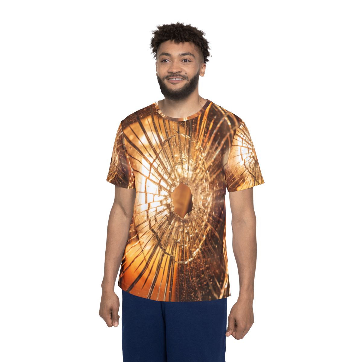 Men's Sports Jersey - Shattered Amber Glass Art | Echovira...