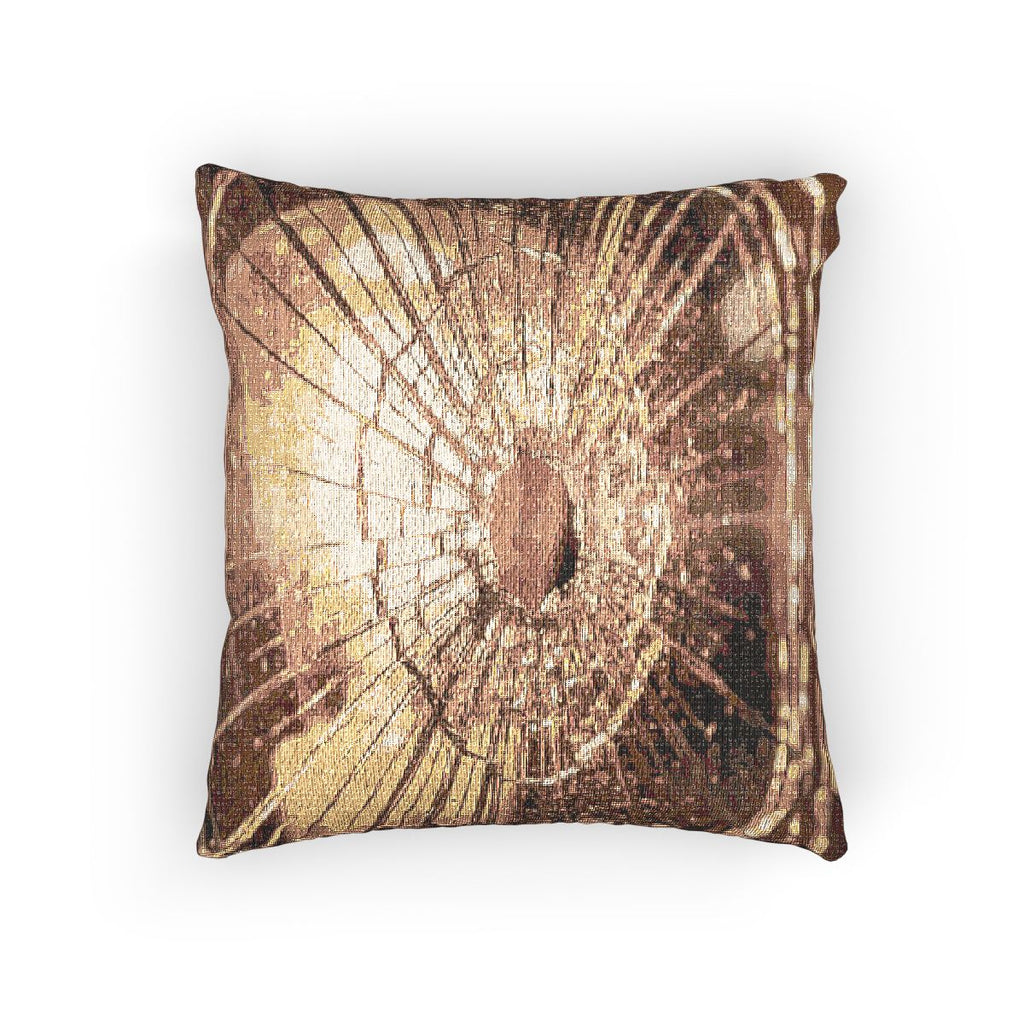 Woven Pillow - Golden Fracture Shattered Glass Art |...
