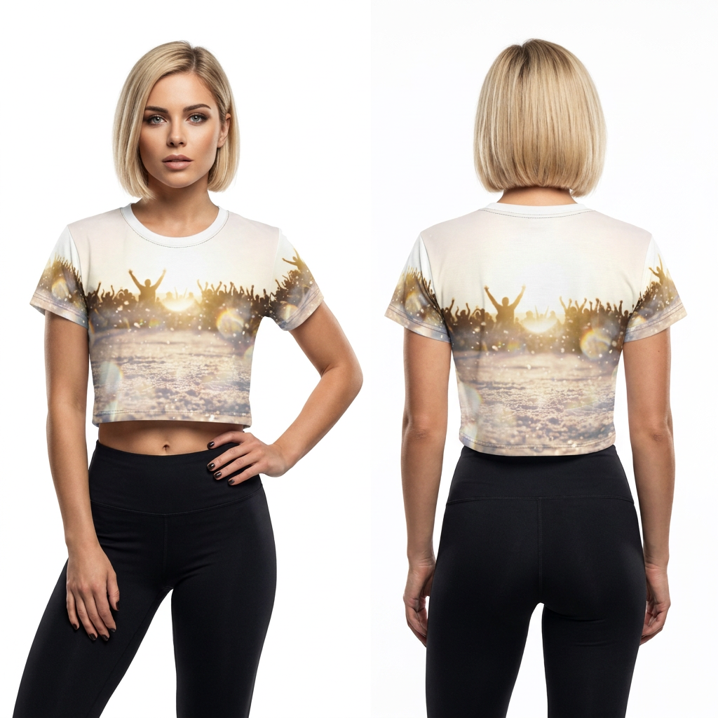 Golden Hour Crowd Celebration Crop Tee