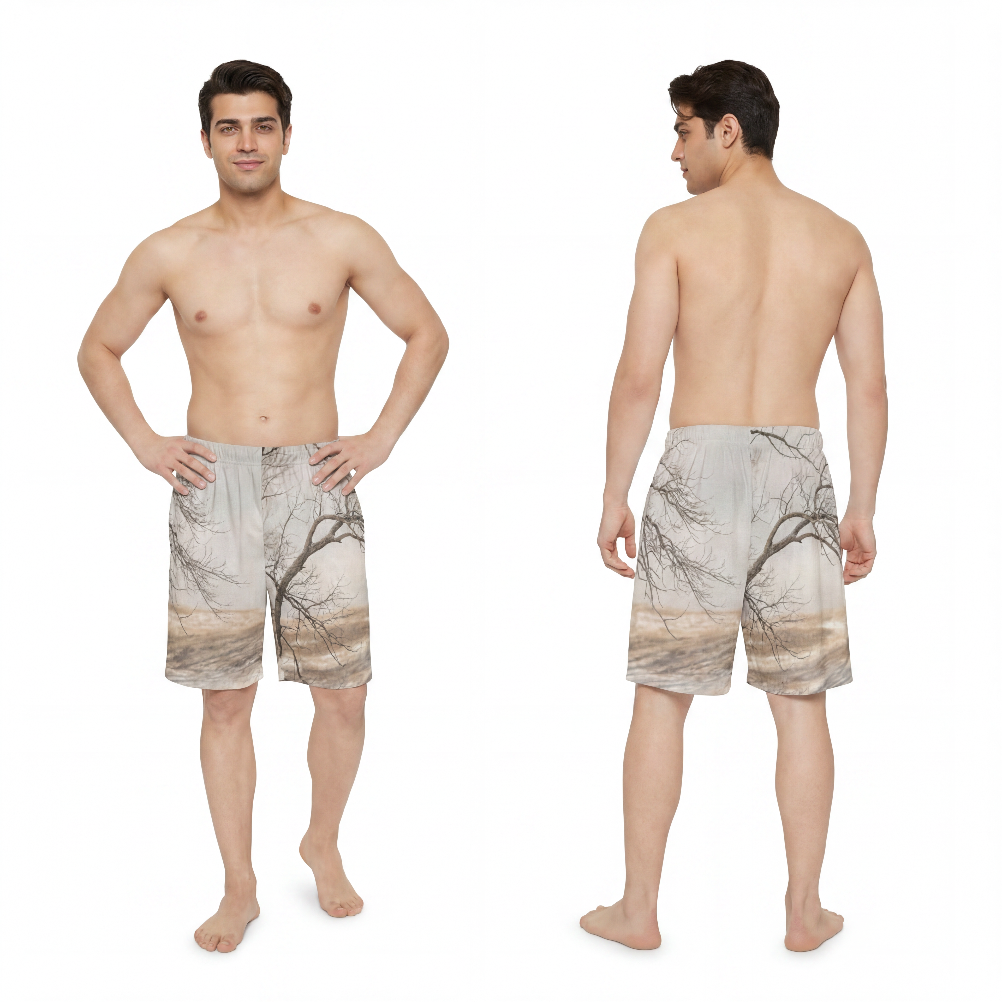 Men's Sports Shorts - Winter Solitude Design | Echovira...
