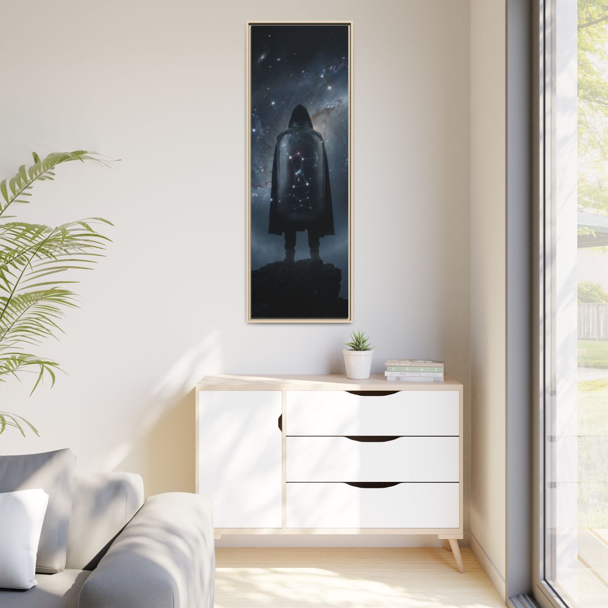 Matte Canvas, Framed - Cosmic Sentinel Orion Constellation...