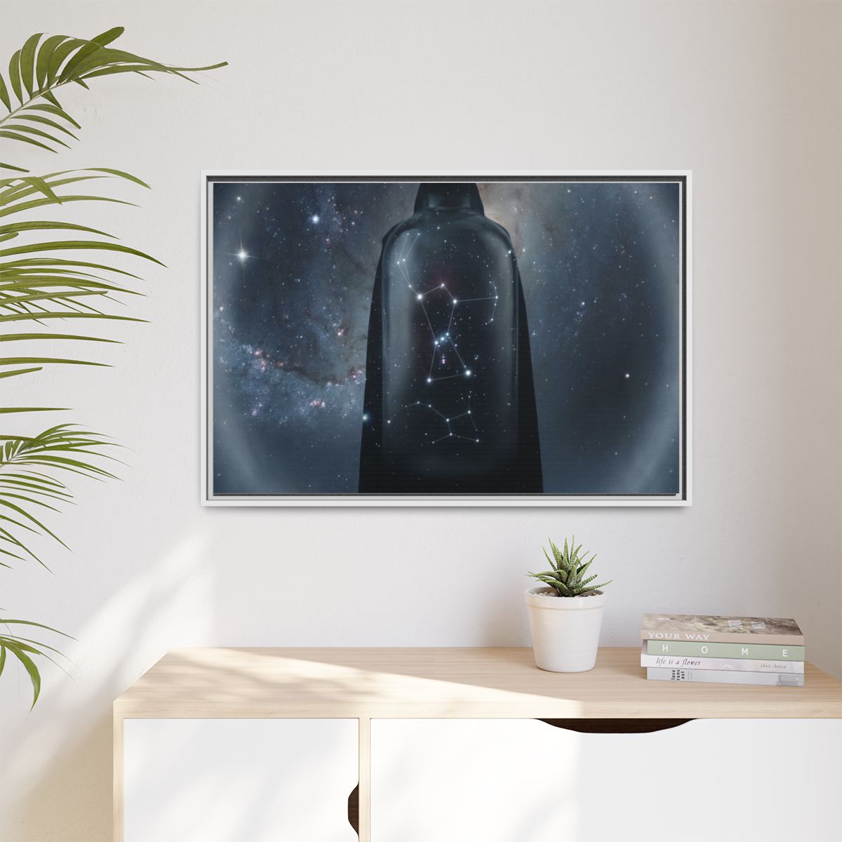 Matte Canvas, Framed - Cosmic Sentinel Orion Constellation...