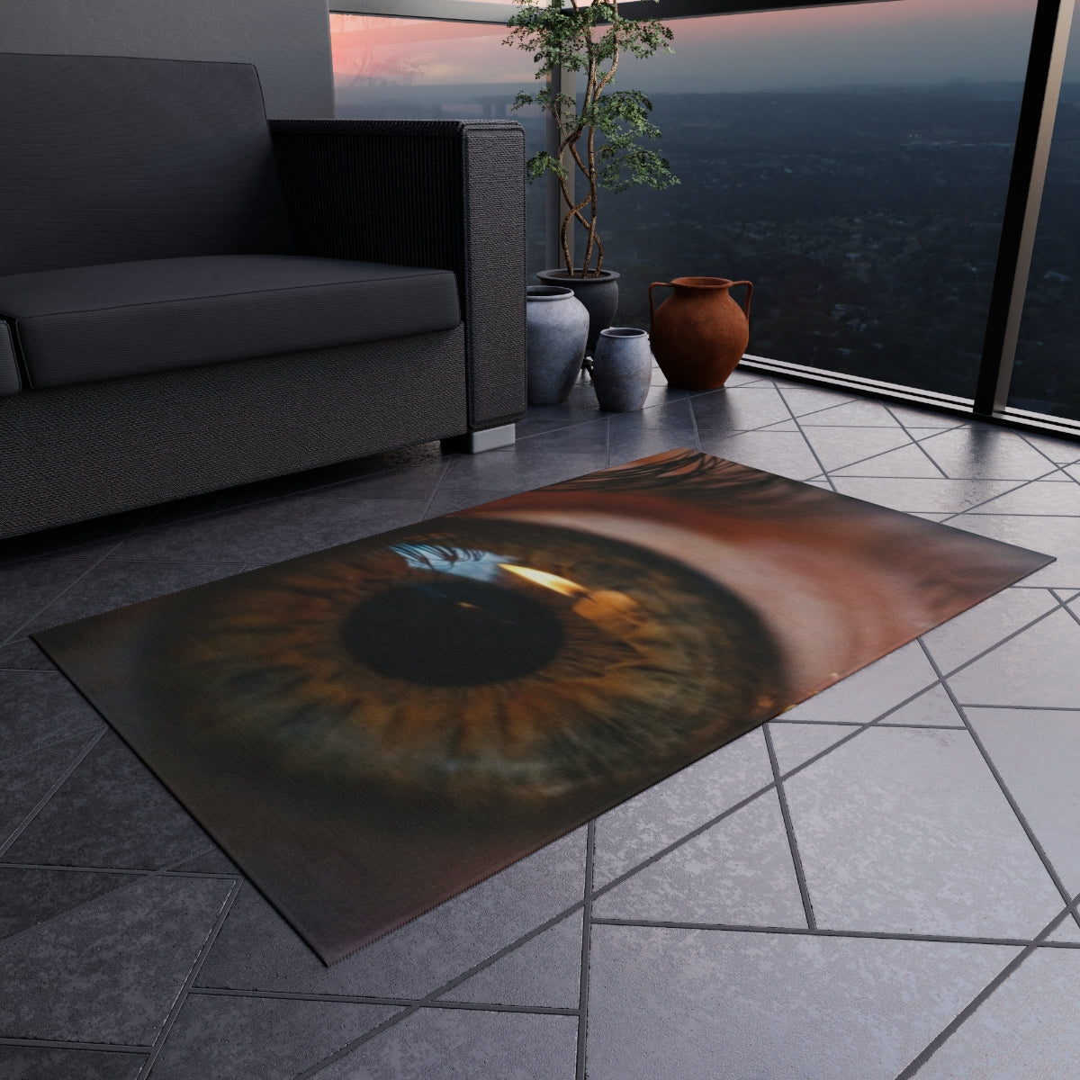 Outdoor Rug - Golden Tear Atmospheric Deck Rug | Echovira...