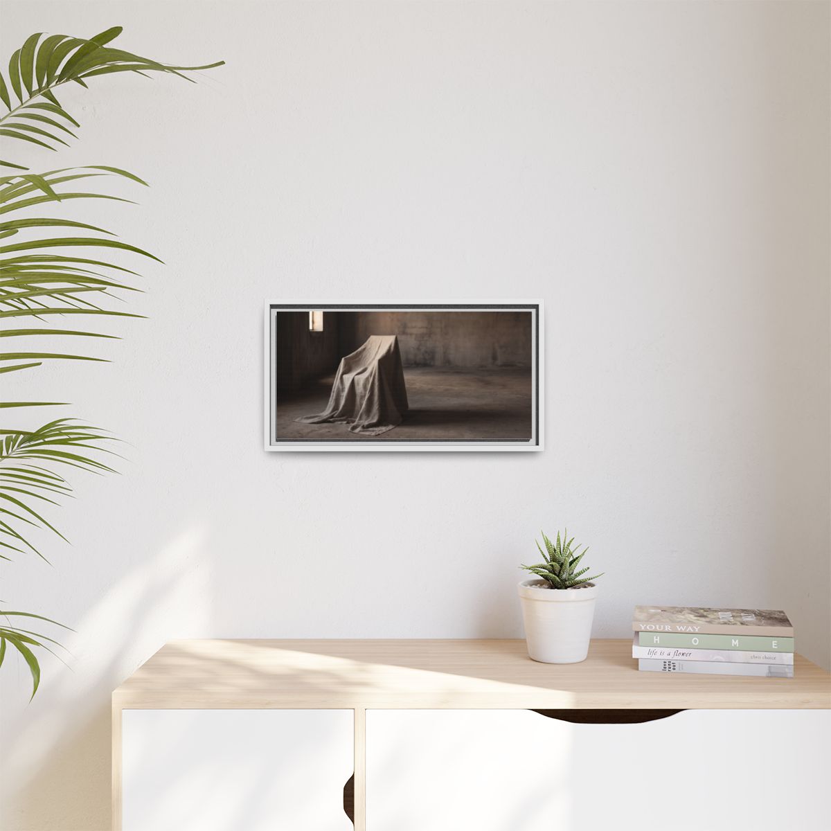 Matte Canvas, Framed - Draped Silence Still Life Art... |...