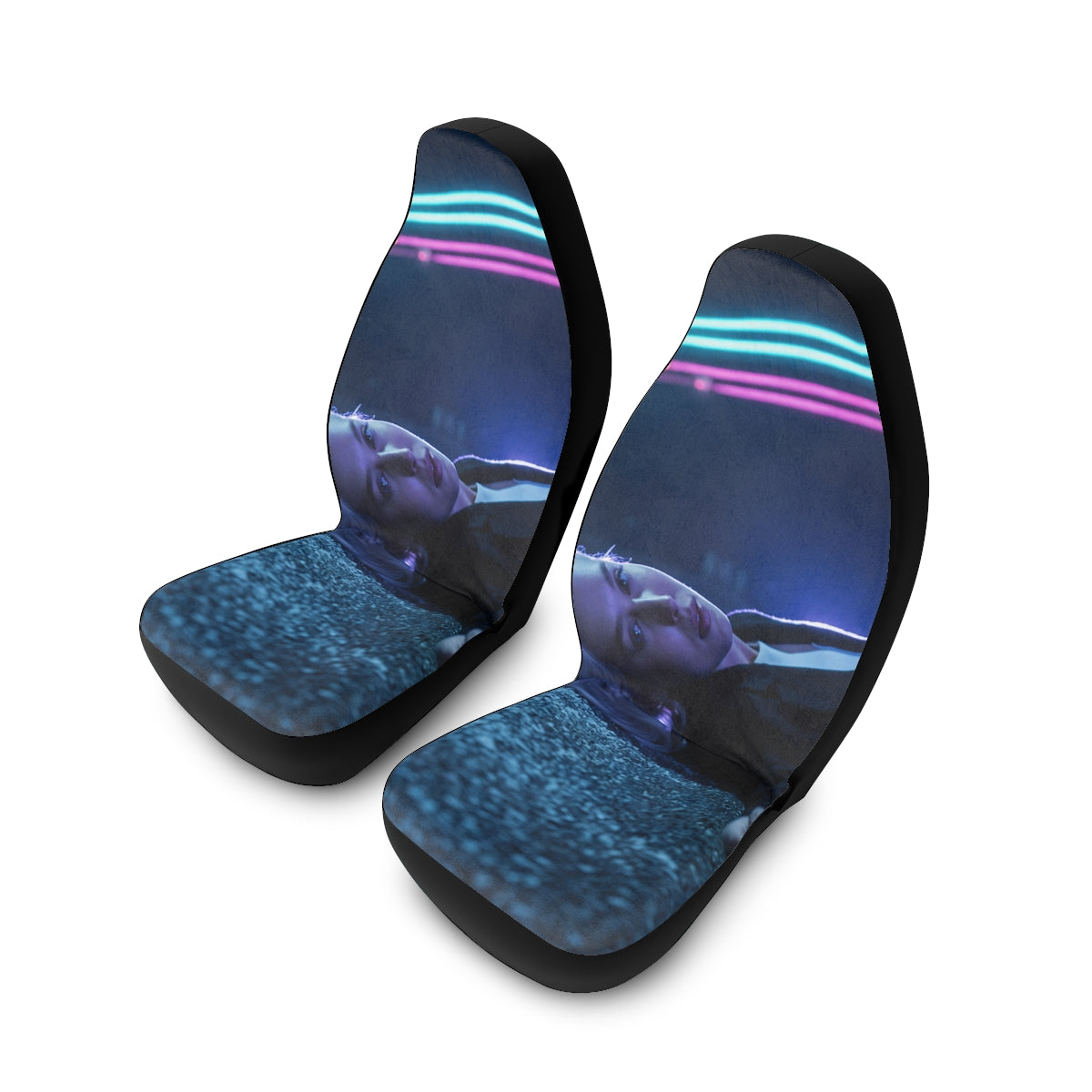Polyester Car Seat Covers - Nocturnal Transit - Cyberpunk......