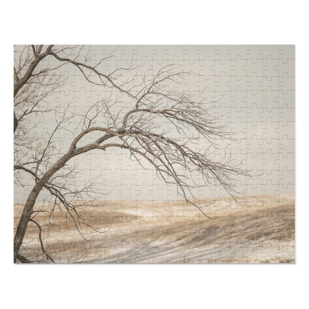 Jigsaw Puzzle with Tin - Winter Branch Solitude Landscape......