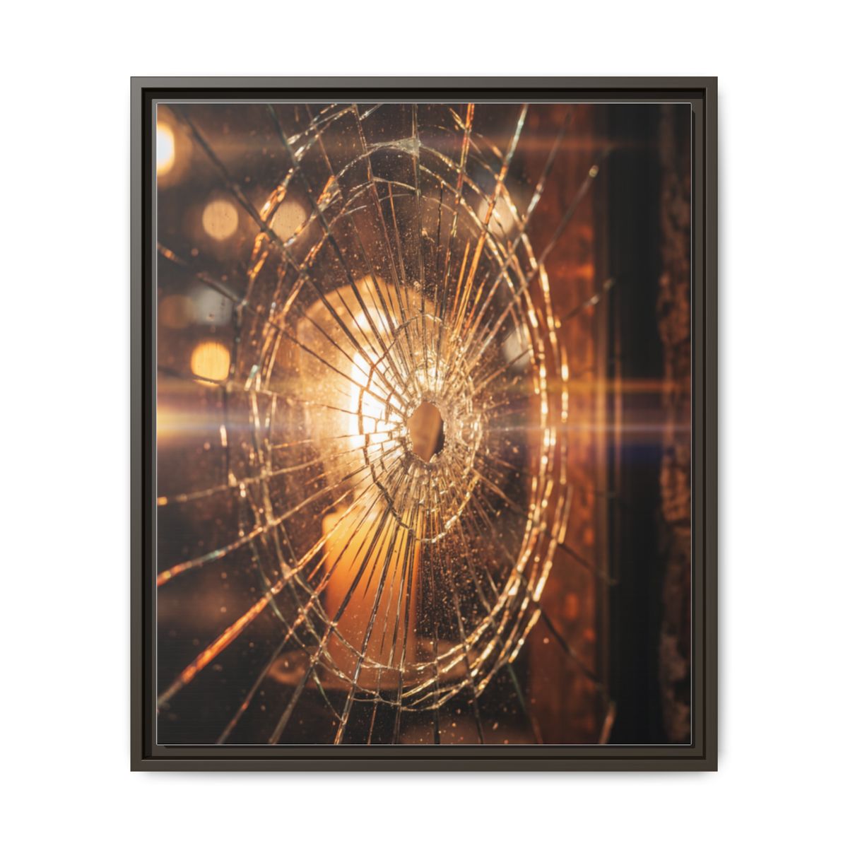 Framed Matte Canvas - Shattered Glass