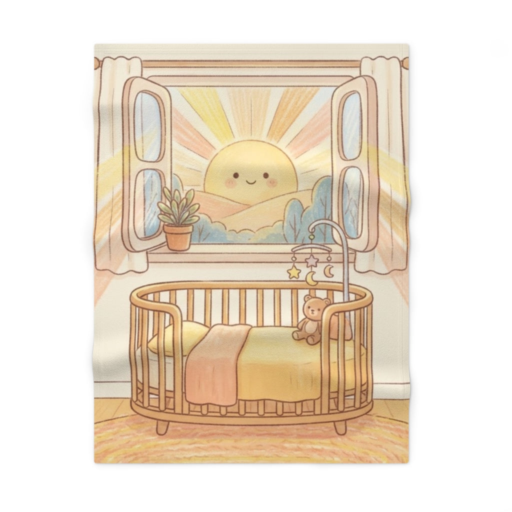 Soft Fleece Baby Blanket - Golden Sunshine Nursery Art Print...