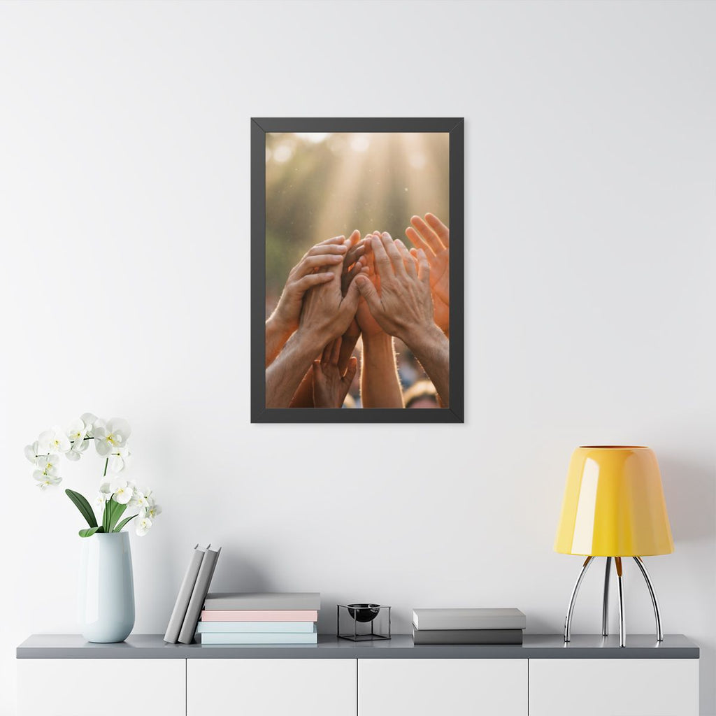 Framed Vertical Poster - Golden Rays of Unity Wall Art... |...