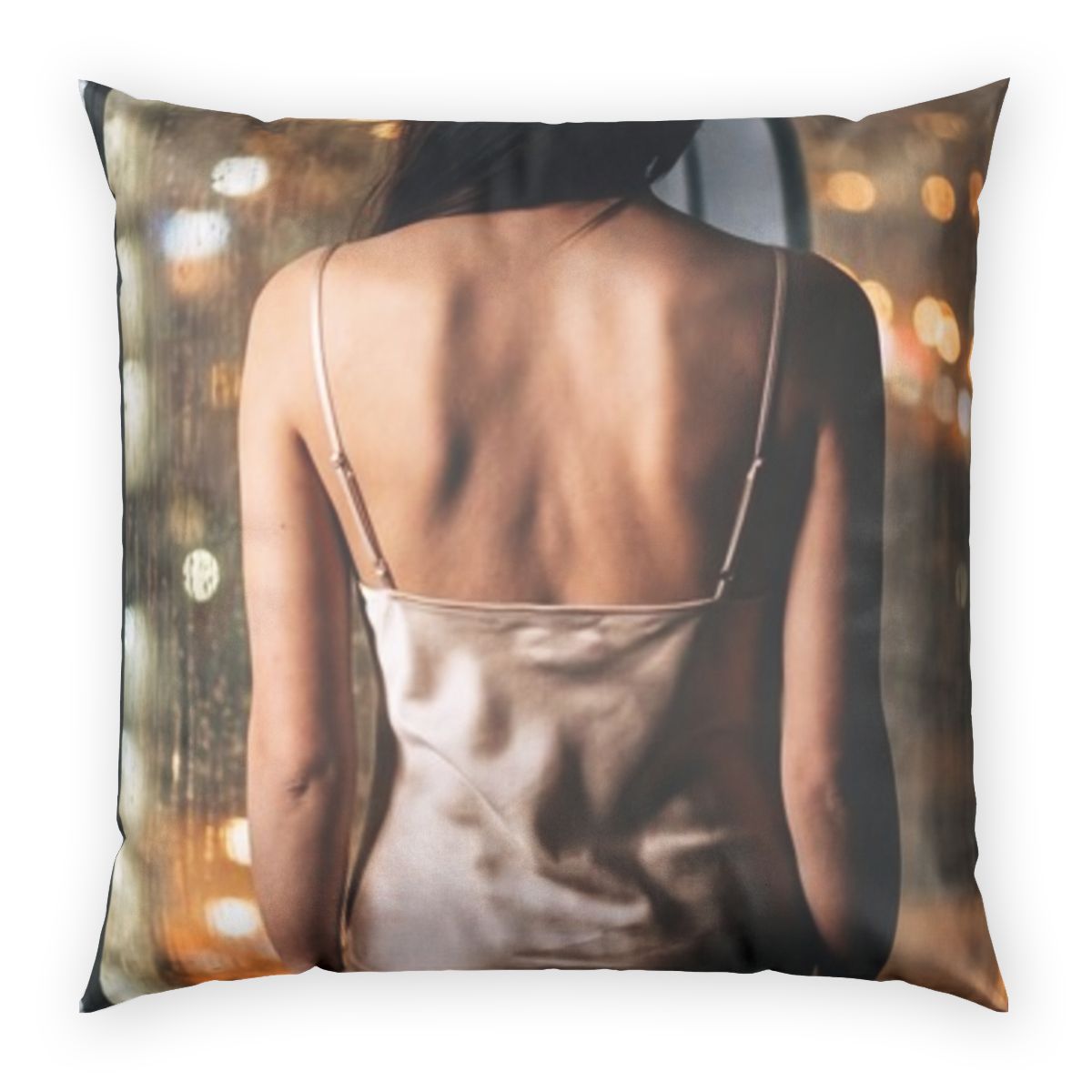 Poly Velvet Pillow - Rainscape Nightscape | Echovira Gallery