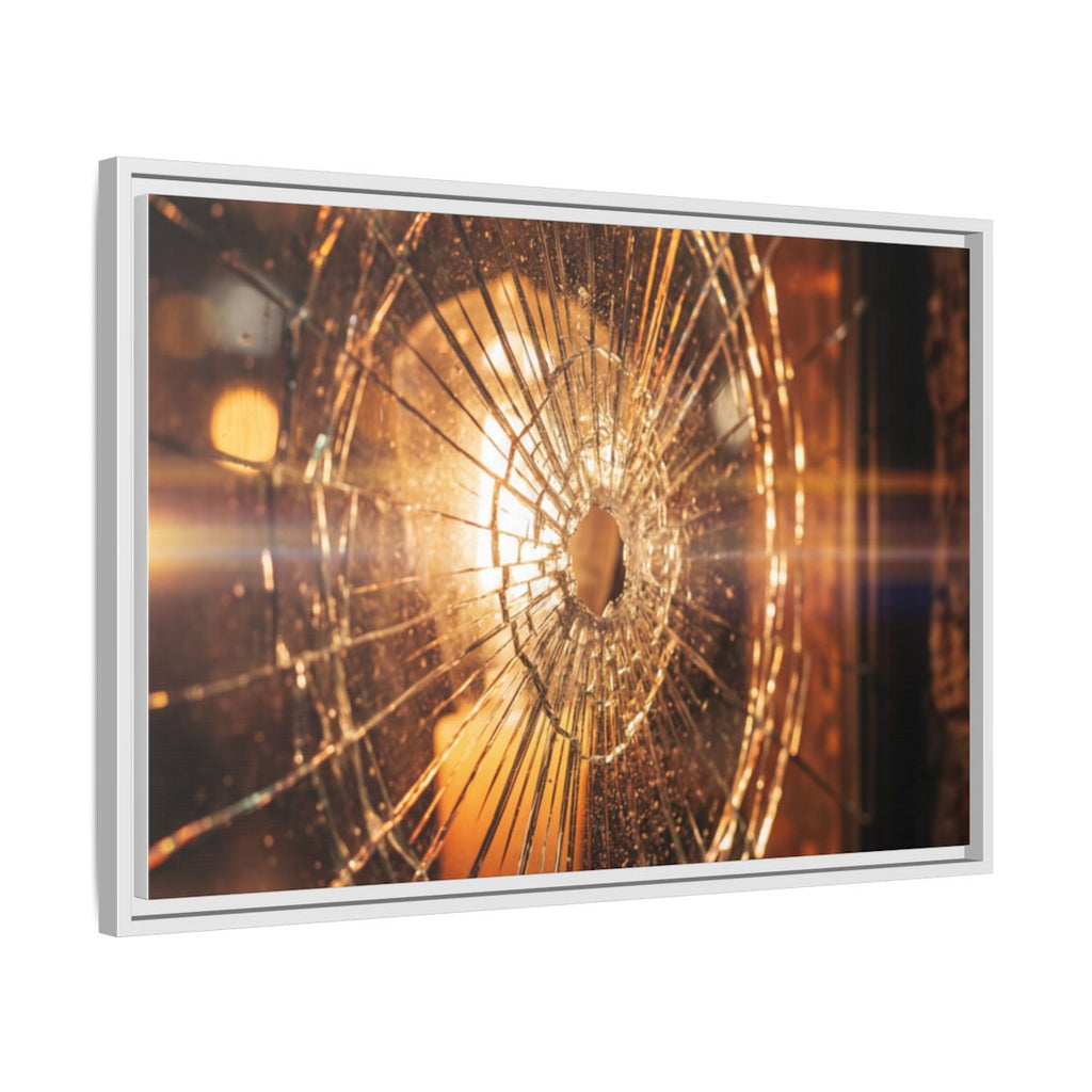 Framed Matte Canvas - Shattered Glass — White / 1.25"