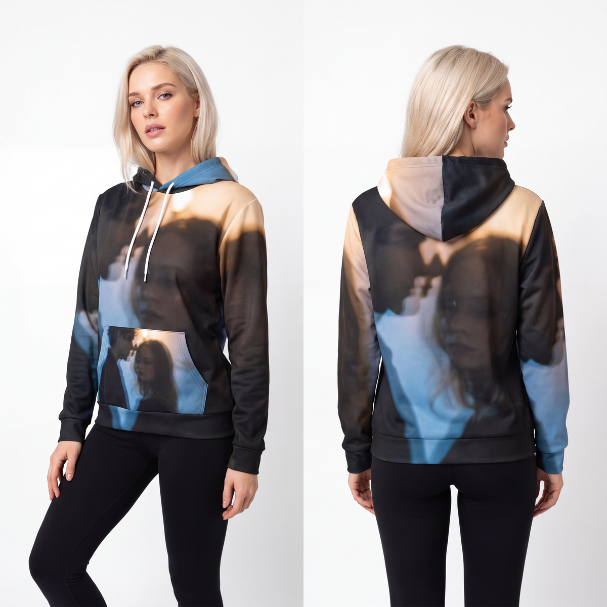 Midnight Reflections Hoodie - Moody Fashion Pullover |...