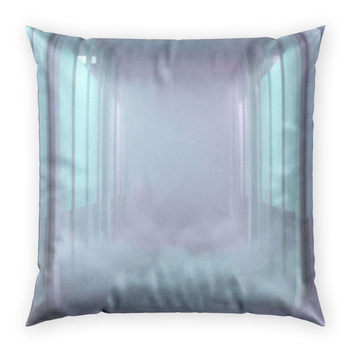 Poly Velvet Pillow - Liminal Corridor Fog Art Print |...
